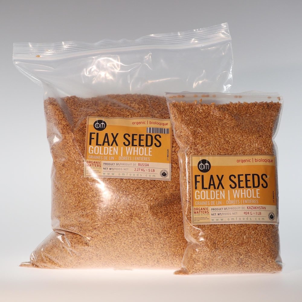 YumNaturals Store OM Organic Flax Seeds Golden whole 454g 2.27Kg 2K72