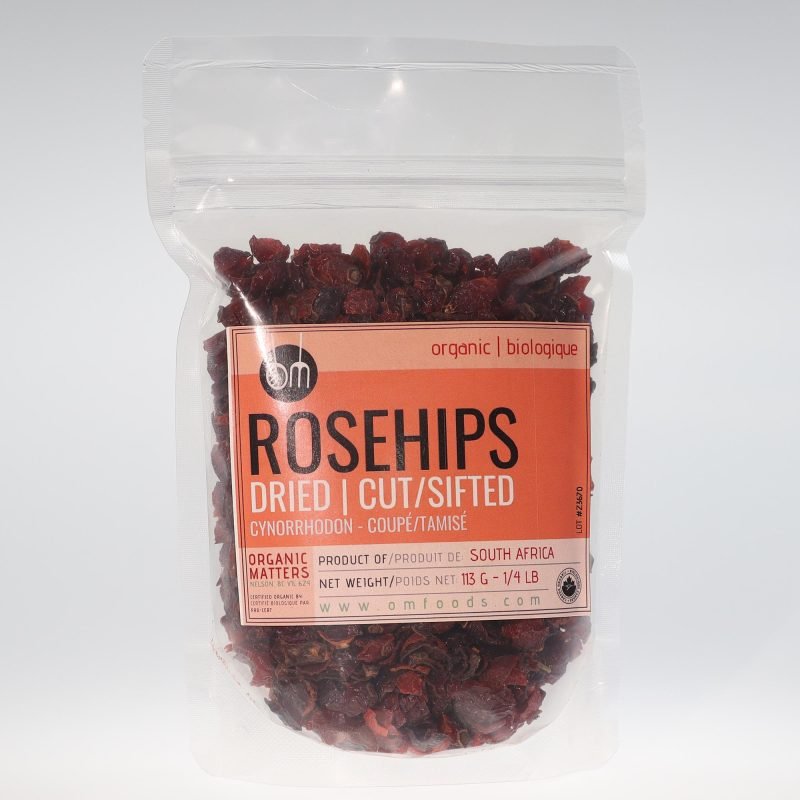 YumNaturals Store OM Organic Rosehips Dried cut sifted 113g 2K72