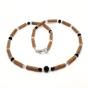 YumNaturals Emporium - Bringing the Wisdom of Mother Nature to Life - Hazelwood Black Clear Necklace Large Bead 1