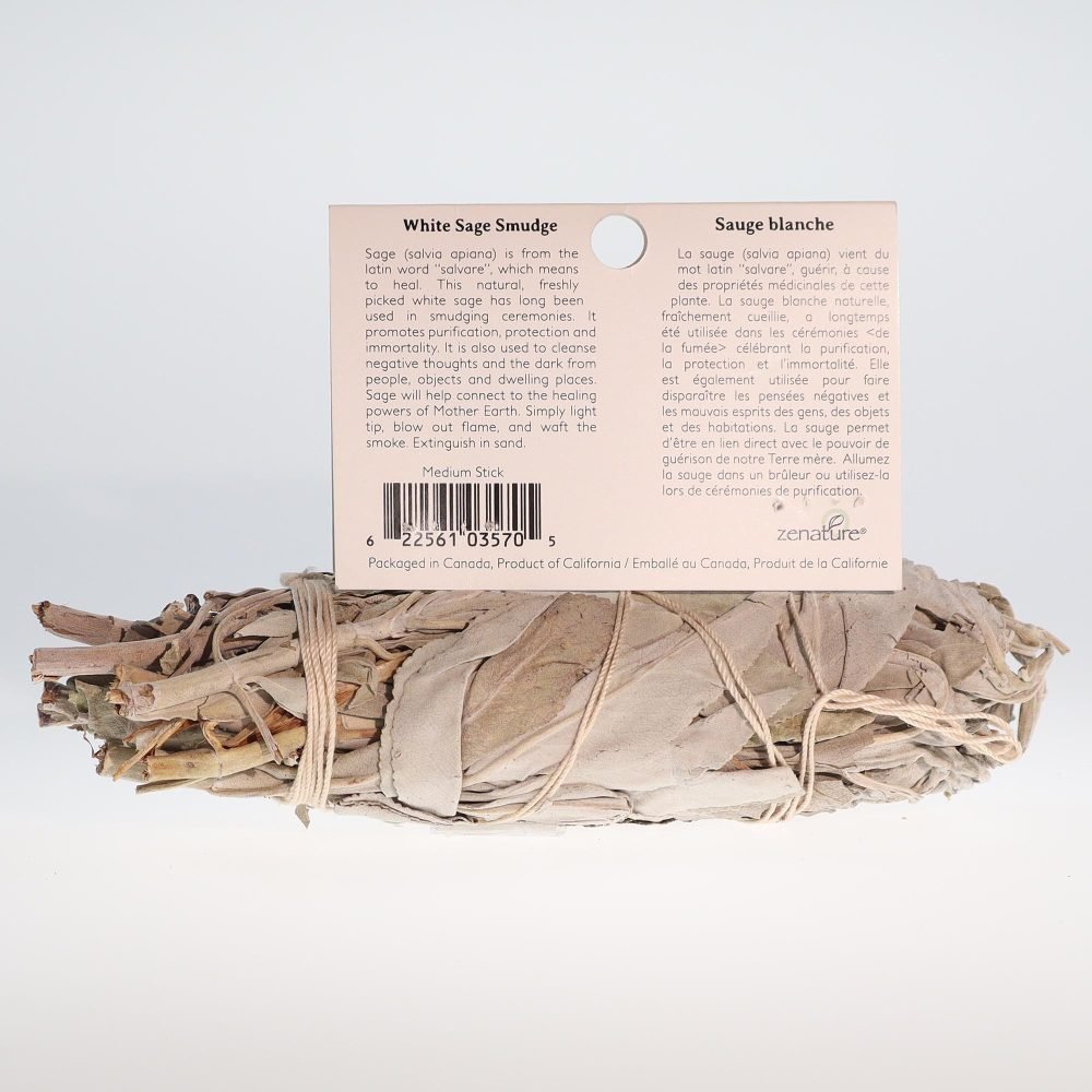 YumNaturals Store White Sage Medium unwrapped with back label 2K72